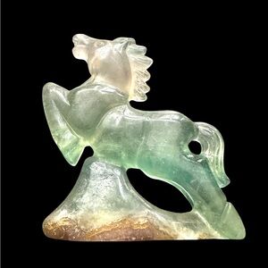 Green Fluorite Crystal Horse
